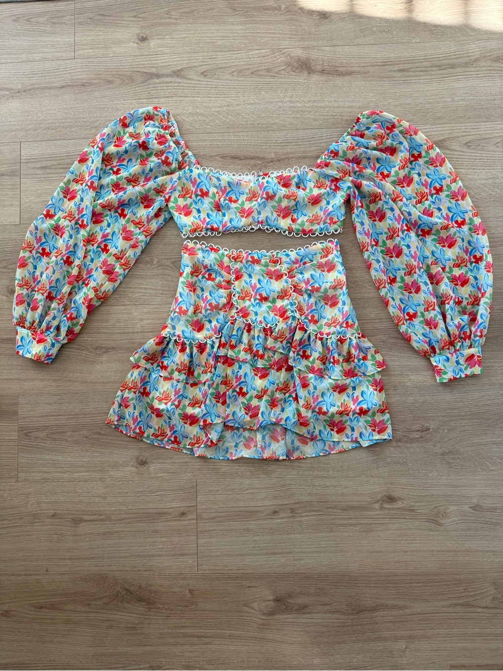 SHEIN Floral Two Piece Skirt Set